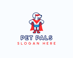 Superhero Dog Pet logo design