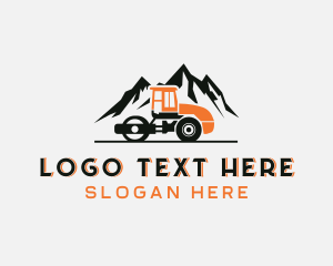 Heavy Equipment - Mountain Road Roller logo design