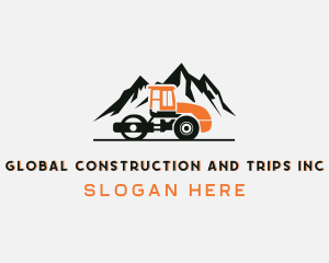 Excavate - Mountain Road Roller logo design
