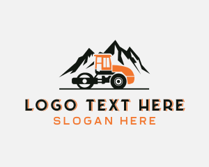 Road Roller - Mountain Road Roller logo design