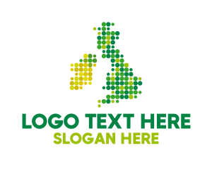Dot - Modern Dot United Kingdom Map logo design