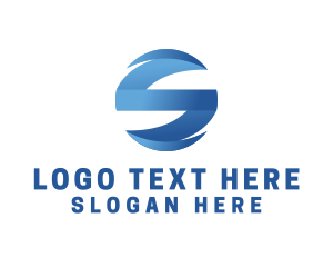 Globe - Ribbon Wave Letter S logo design