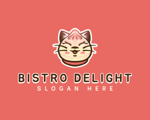 Cat Dumpling Food logo design