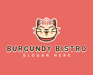 Cat Dumpling Food logo design