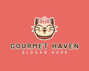 Cat Dumpling Food logo design