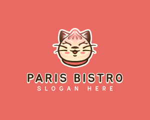 Cat Dumpling Food logo design