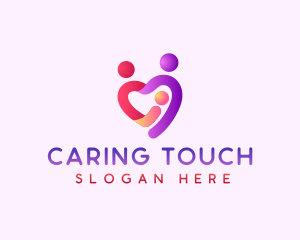 Caregiving - People Heart Family logo design