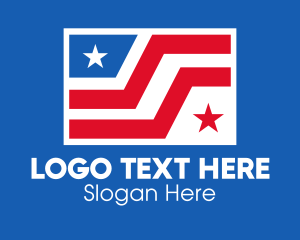 Usa - Stars Stripes USA Flag logo design