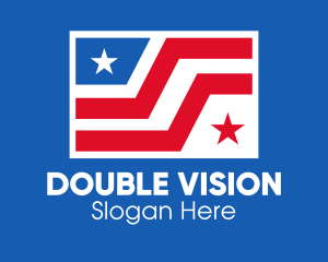 Two - Stars Stripes USA Flag logo design