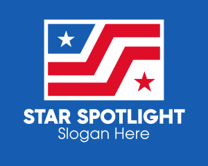 Stars Stripes USA Flag logo design