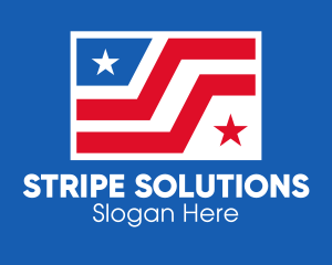 Stars Stripes USA Flag logo design