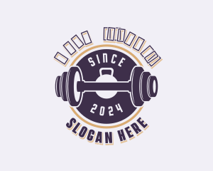 Emblem - Gym Weights Bodybuilding logo design