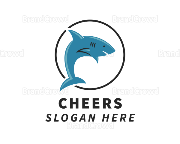 Swimming Shark Surf Gear Logo
