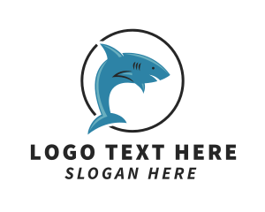 Zoology - Swimming Shark Surf Gear logo design