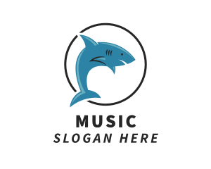 Swimming Shark Surf Gear Logo