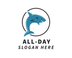 Swimming Shark Surf Gear logo design