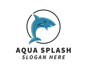 Swimming Shark Surf Gear logo design