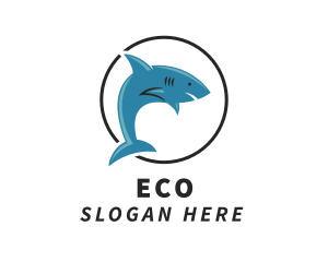 Ocean - Swimming Shark Surf Gear logo design