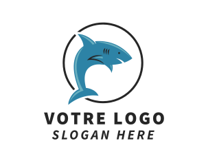 Aquarium - Swimming Shark Surf Gear logo design