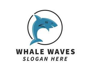 Swimming Shark Surf Gear logo design