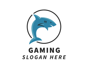 Cartoon - Swimming Shark Surf Gear logo design