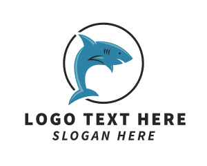 Swimming Shark Surf Gear Logo