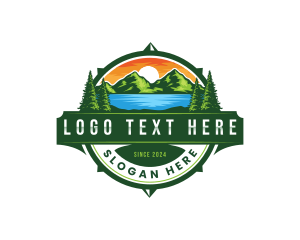 Location - Compass Travel Mountain logo design