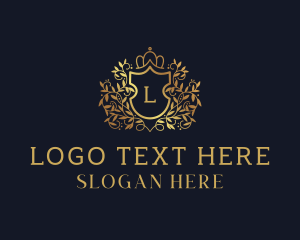 Hotel - Shield Wreath Royalty logo design