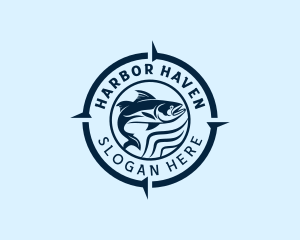 Marina - Fish Salmon Fishery logo design