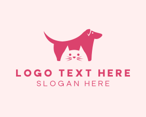 Negative Space - Dog Cat Pet Shop logo design