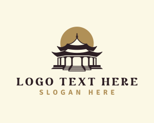 Tour - Chinese Temple Pagoda logo design