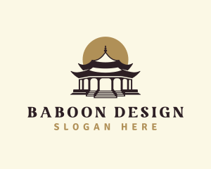 Chinese Temple Pagoda logo design