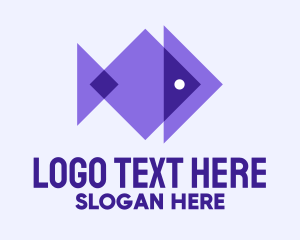 Pet Shop - Modern Purple Fish logo design