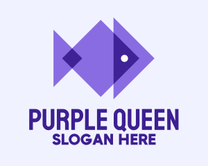 Modern Purple Fish  logo design