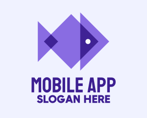 Origami - Modern Purple Fish logo design
