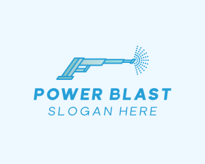 Blue Power Washer Cleaning logo design