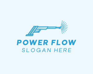 Blue Power Washer Cleaning logo design