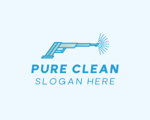 Blue Power Washer Cleaning logo design