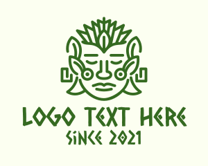 Mayan Civilization - Nature Mayan Mask logo design