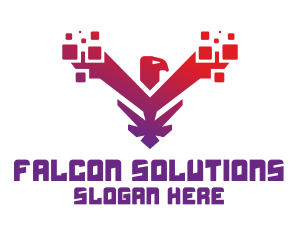 Modern Falcon  Pixels logo design