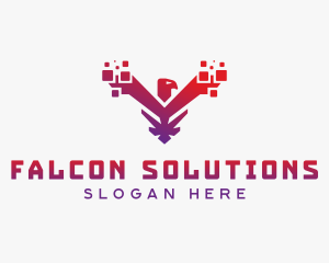 Modern Falcon  Pixels logo design