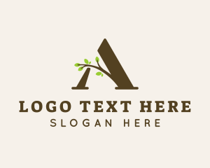 Luxe - Leaf Branch Letter A logo design