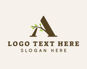 Fragrance - Leaf Branch Letter A logo design