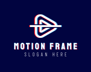 Static Motion Play Button logo design