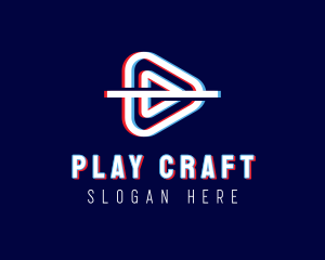 Static Motion Play Button logo design