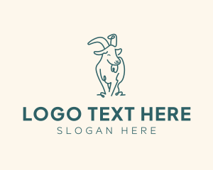 Farm Animal - Happy Pet Goat logo design