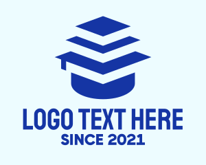 Review Center - Graduation Cap Learning logo design