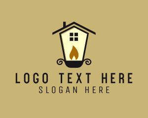 Rustic - House Candle Lamp logo design
