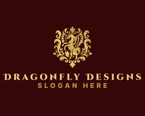 Luxury Pegasus Unicorn logo design