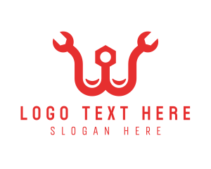 Auto - Red Letter W Repair logo design